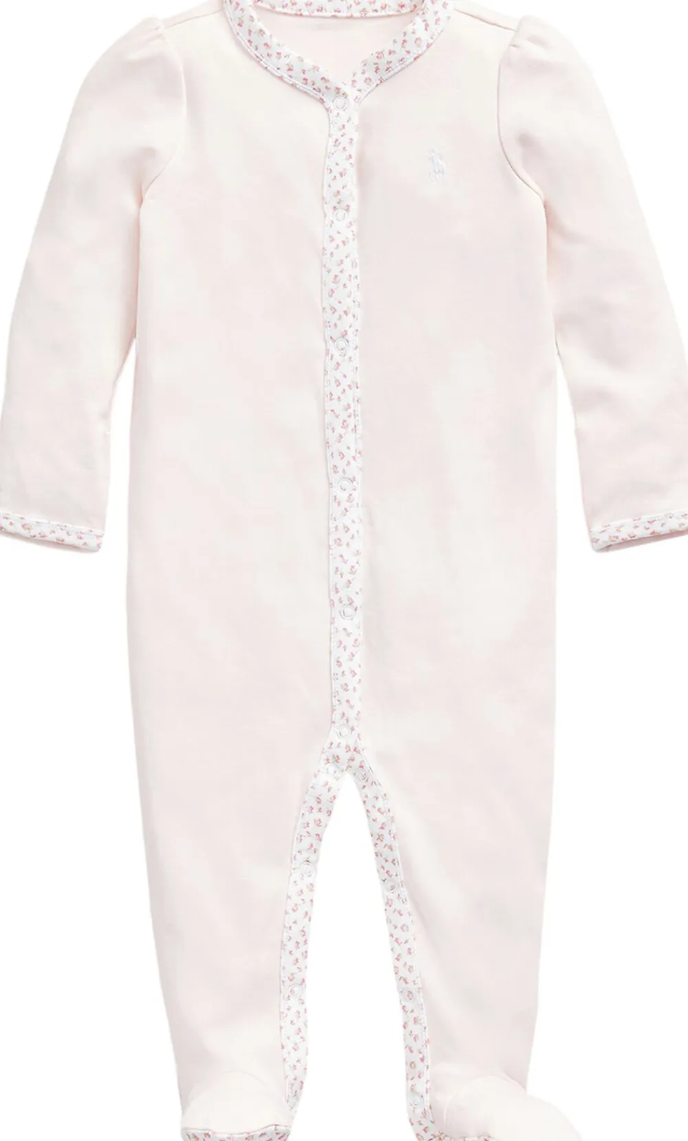 Børn Polo Ralph Lauren Floral-Trim Cotton Coverall