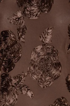 ROTATE Birger Christensen FLOWER MESH MINI DRESS Chicory coffee Hot