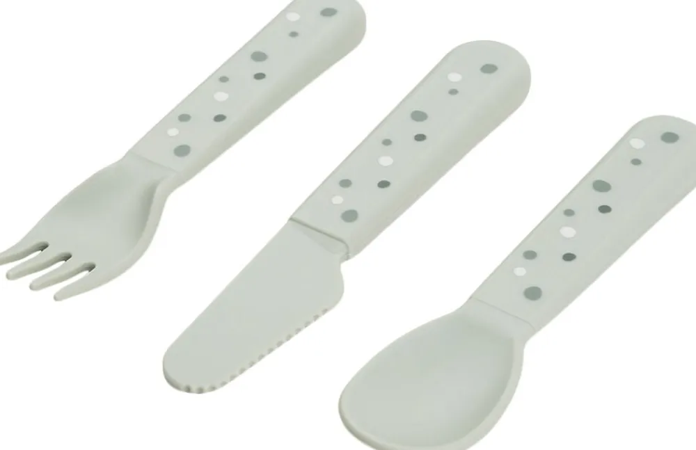 Børn Done by Deer Foodie bestiksæt Happy dots Grøn