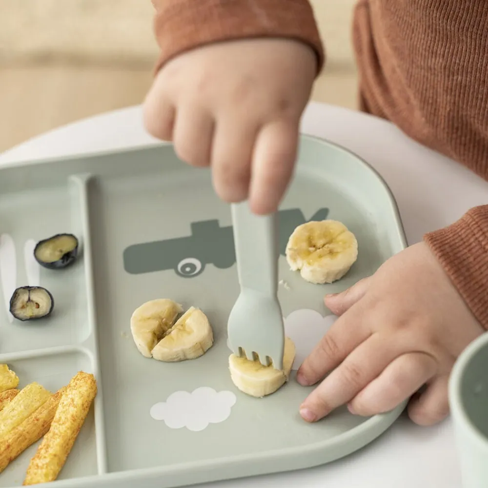 Børn Done by Deer Foodie bestiksæt Happy dots Grøn