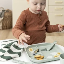 Børn Done by Deer Foodie inddelt tallerken Croco Grøn