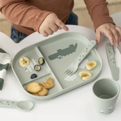 Børn Done by Deer Foodie inddelt tallerken Croco Grøn