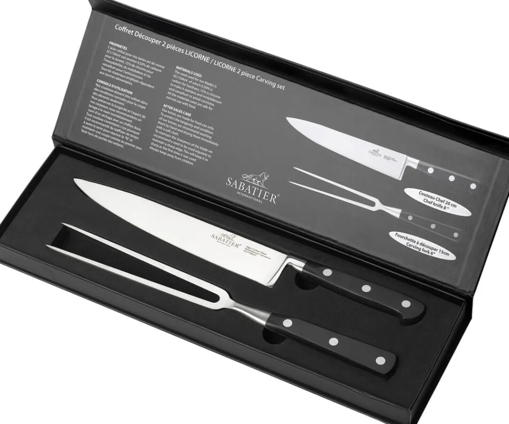 Forskærersæt Licorne 2 dele Stål/Sort>Lion Sabatier Outlet