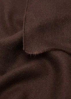 MANGO Frayed edge scarf Dark brown Clearance