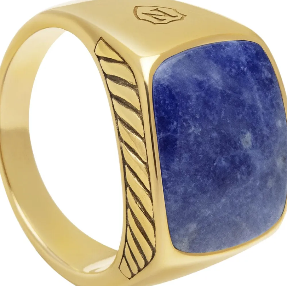 Gentlemen's Gold Signet Ring with Blue Dumortierite>Nialaya Sale
