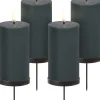 Uyuni Giftbox w. spike, remote, LED pillar candle, Pine green, Smo