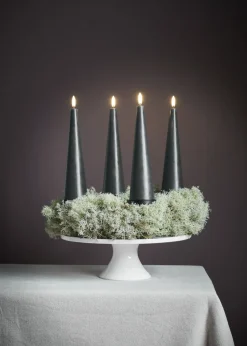 Uyuni Giftbox w. spike, remote, LED cone candle, Pine green, Smoot