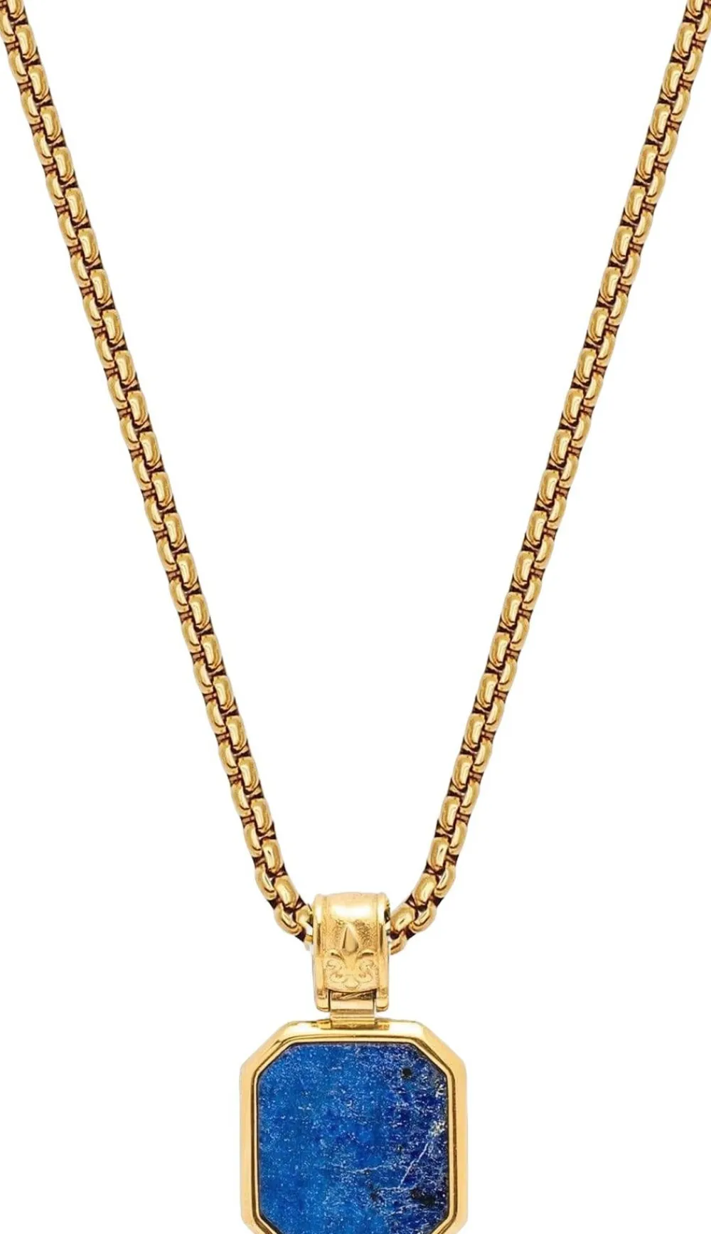 Nialaya Gold Necklace with Square Lapis Pendant Blue