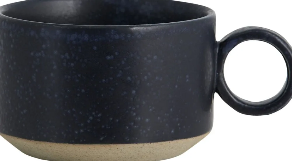 GRAINY tea cup w. handle, dark blue>Nordal New