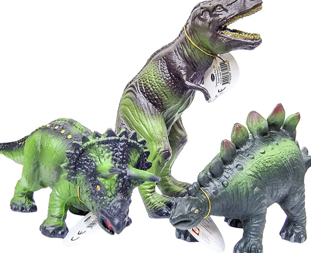 Børn Green Rubber Toys - Dinosaurer - sæt med 3
