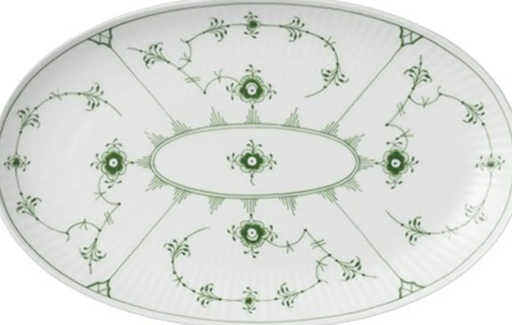 Royal Copenhagen Grøn Mussel asiet, 23,5 cm