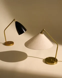 Gräshoppa Table Lamp, Fabric Shade, EU Base: Shiny Brass, Sh><noscript><img width=