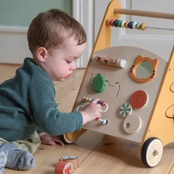 Gåvogn m/aktiviteter, træ, Wildlife>Sebra New