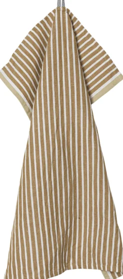 Ferm Living Hale Tea Towel - Golden Brown/Silver Fern Sale