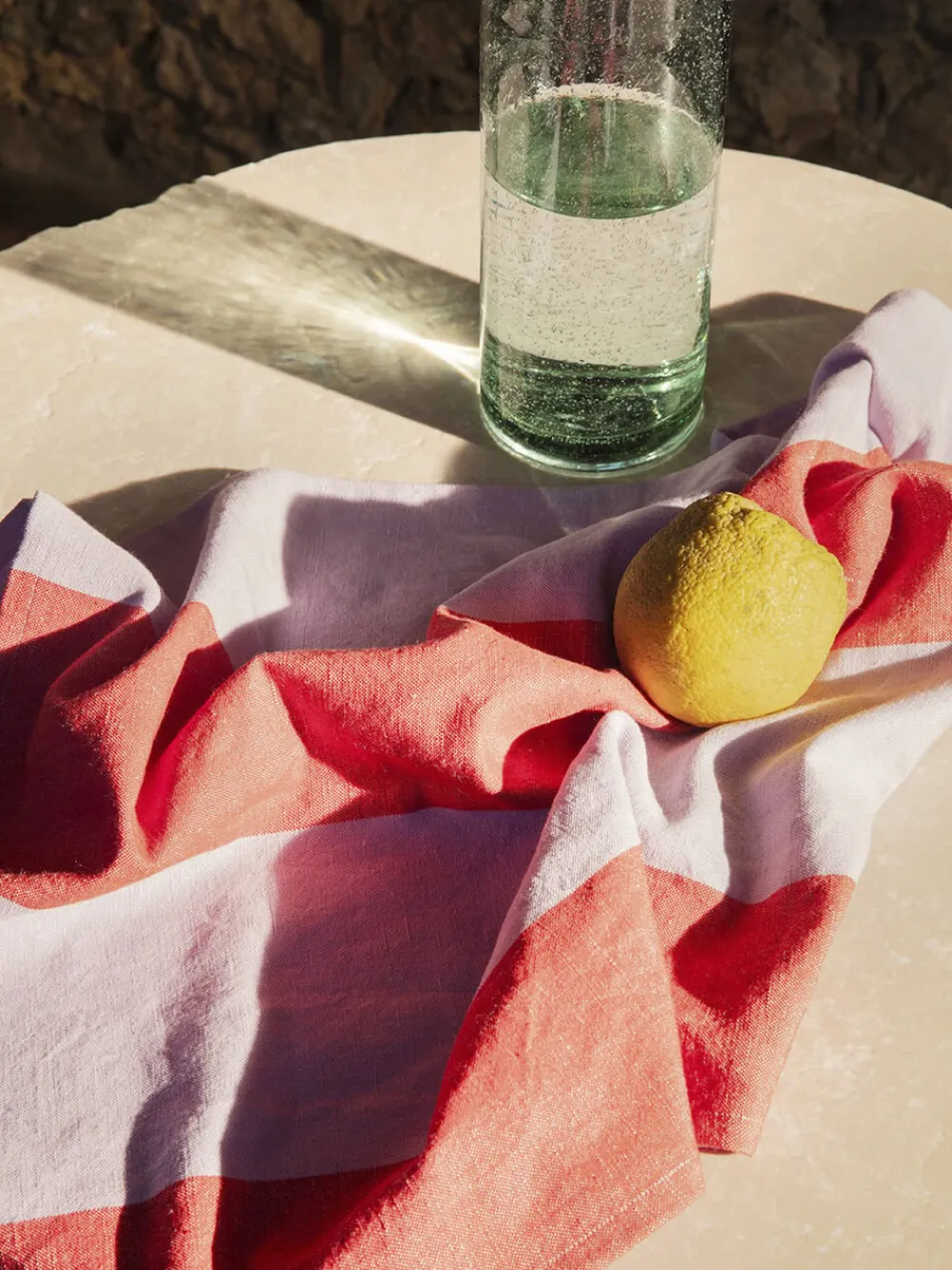 Ferm Living Hale Tea Towel - Red/Lilac