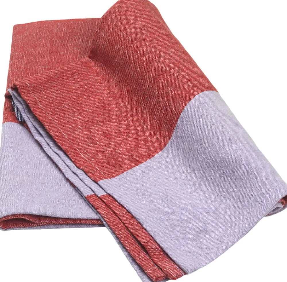 Ferm Living Hale Tea Towel - Red/Lilac