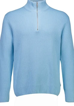Lindbergh Half zip rib knit Soft blue Outlet