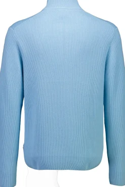 Lindbergh Half zip rib knit Soft blue Outlet