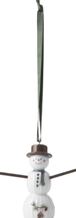 Kähler Hammershøi Christmas Snemand hængende H9. 5 hvid m. deko