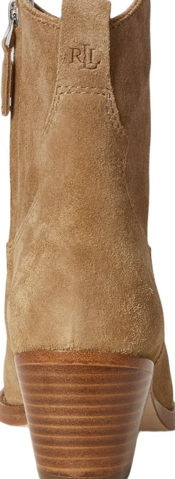 Lauren Ralph Lauren Harpher Suede Bootie Camel Outlet