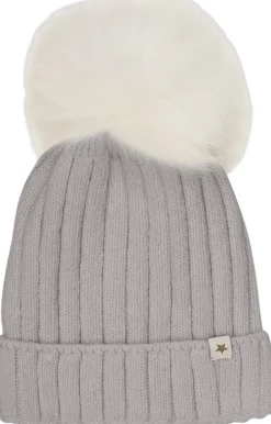 Børn Huttelihut Hat Knit Alpaca Pompom