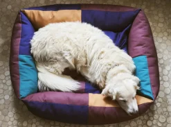 Hay Dogs Bed-Large-Burgundy, green Outlet