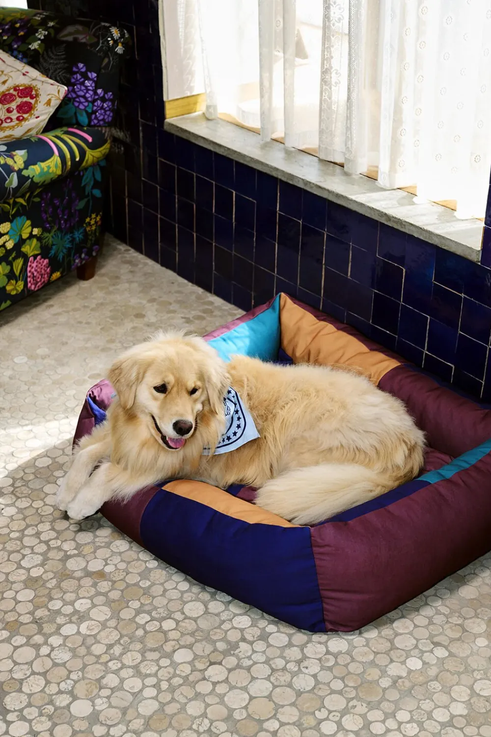 Hay Dogs Bed-Large-Burgundy, green Outlet