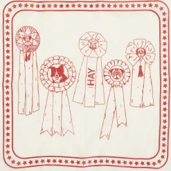 Hay Dogs Scarf-55 x 55-Off-white