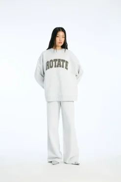 ROTATE Birger Christensen HEAVY SWEAT CREWNECK Light grey melange Online