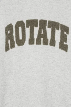 ROTATE Birger Christensen HEAVY SWEAT CREWNECK Light grey melange Online