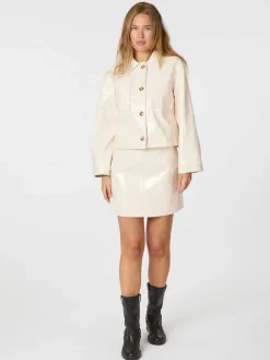 Neo Noir Hemie Patent Skirt Creme Hot