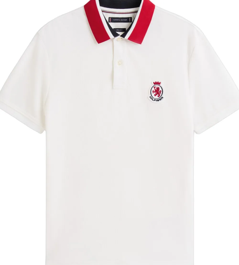 Tommy Hilfiger HERRINBONE COLLAR REG POLO Ecru Outlet