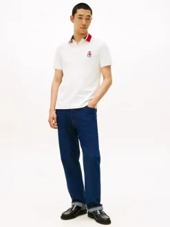 Tommy Hilfiger HERRINBONE COLLAR REG POLO Ecru Outlet