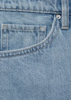 MANGO High-waisted straight denim shorts Open blue New