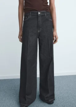 High-waisted wide-leg jeans>MANGO Sale