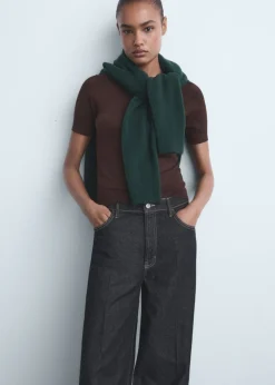 High-waisted wide-leg jeans><noscript><img width=