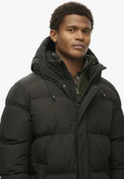 Superdry HOODED SPORTS PUFFER MID JKT Black Best