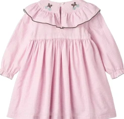 Copenhagen Colors HOUNDSTOOTH FRILL DRESS W. EMBROIDERY Syringa