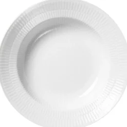 Royal Copenhagen Hvid Riflet 21 cm. dyb tallerken