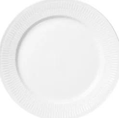 Hvid Riflet 22 cm. tallerken>Royal Copenhagen