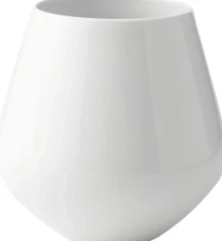 Hvid Riflet 20.5 cm. vase - stor>Royal Copenhagen Discount