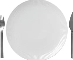 Royal Copenhagen Hvid Riflet coupe 27 cm. tallerken