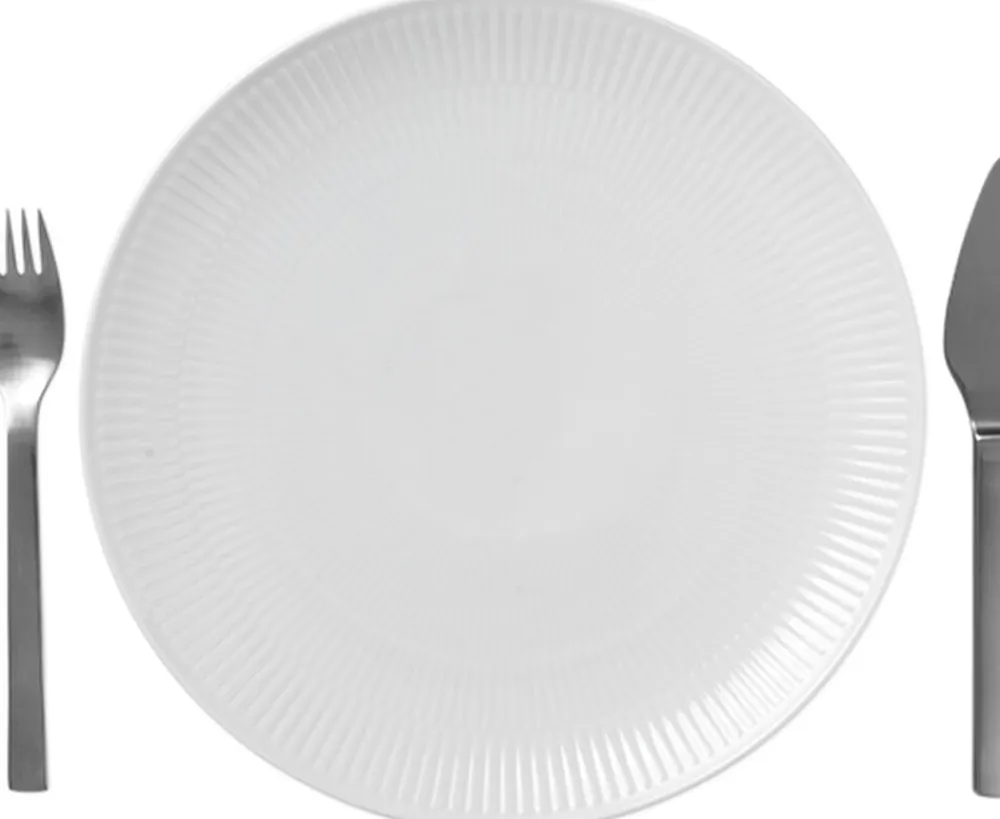 Royal Copenhagen Hvid Riflet coupe 27 cm. tallerken