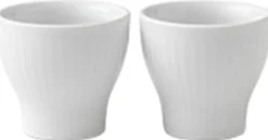 Royal Copenhagen Hvid Riflet æggebæger 2 stk.