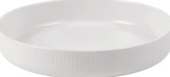Hvid Riflet ovnfast fad rundt 27 cm.>Royal Copenhagen Clearance