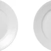 Hvid Riflet 2-pak tallerkner 22 cm>Royal Copenhagen Best