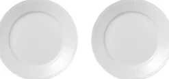 Hvid Riflet 2-pak tallerkner 27 cm>Royal Copenhagen Online