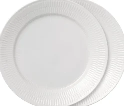 Hvid Riflet 2-pak tallerkner 27 cm><noscript><img width=