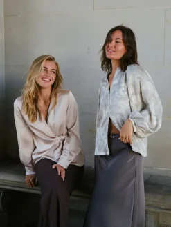 Neo Noir Innell Heavy Sateen Skirt Warm grey New