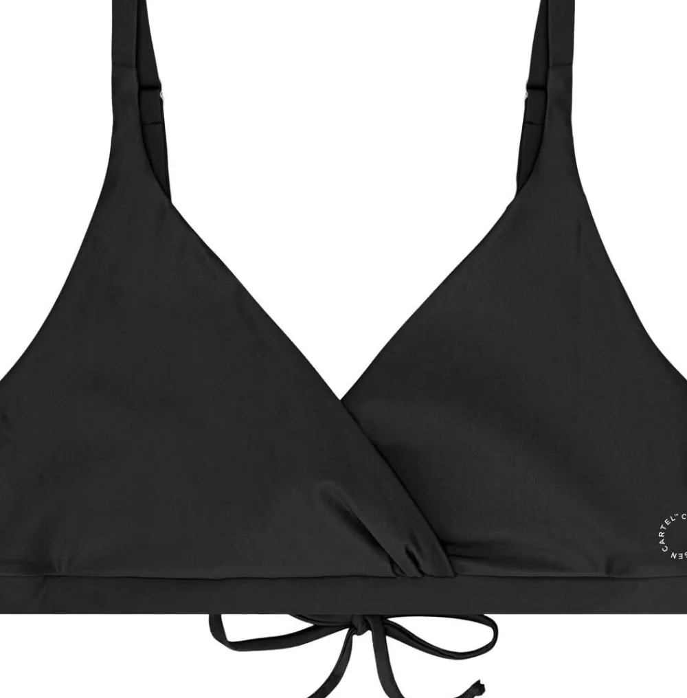 Cartel Copenhagen Istana draperet bikini top Black Best